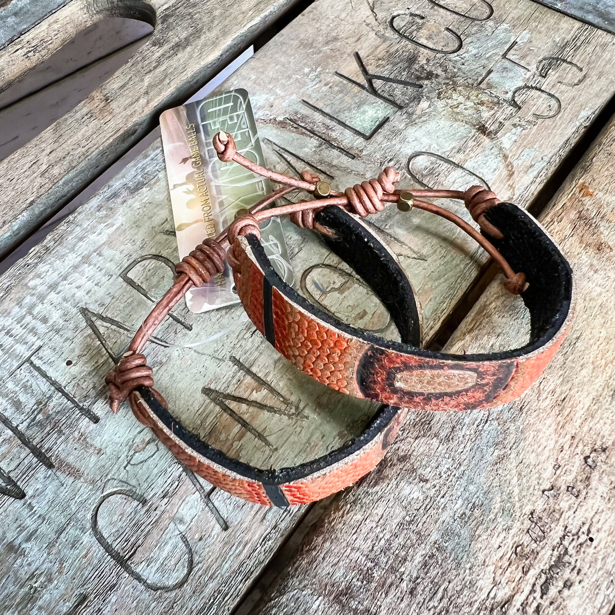 Upcycled BASKETBALL BRACELET made from an Actual Basketball