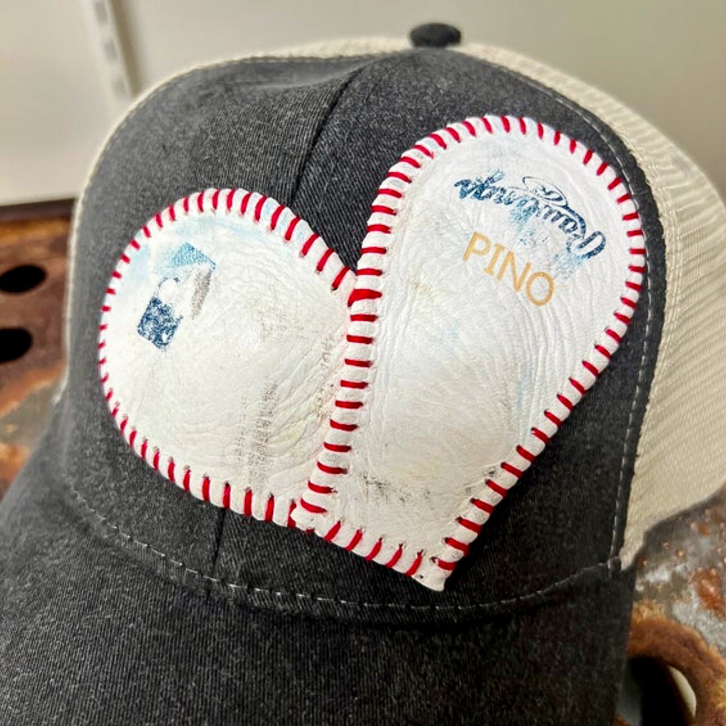 CUSTOM NAME HEART BASEBALL CAP