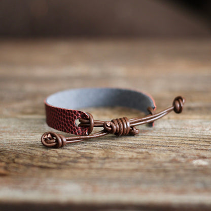 LEATHER FOOTBALL BRACELET