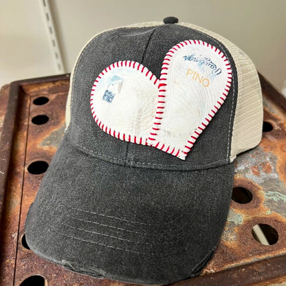 CUSTOM NAME HEART BASEBALL CAP