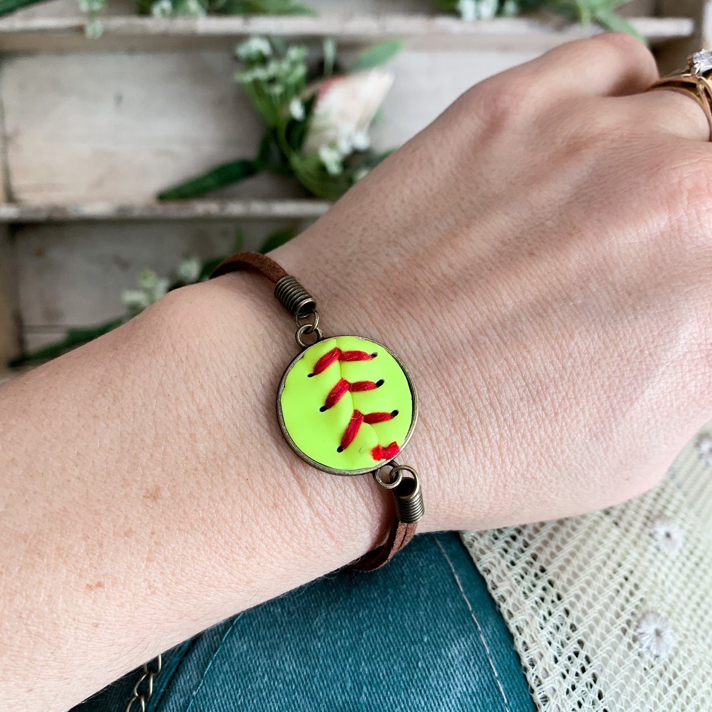 SOFTBALL BEZEL BRACELET