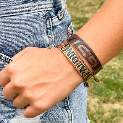 LEATHER FOOTBALL BRACELET