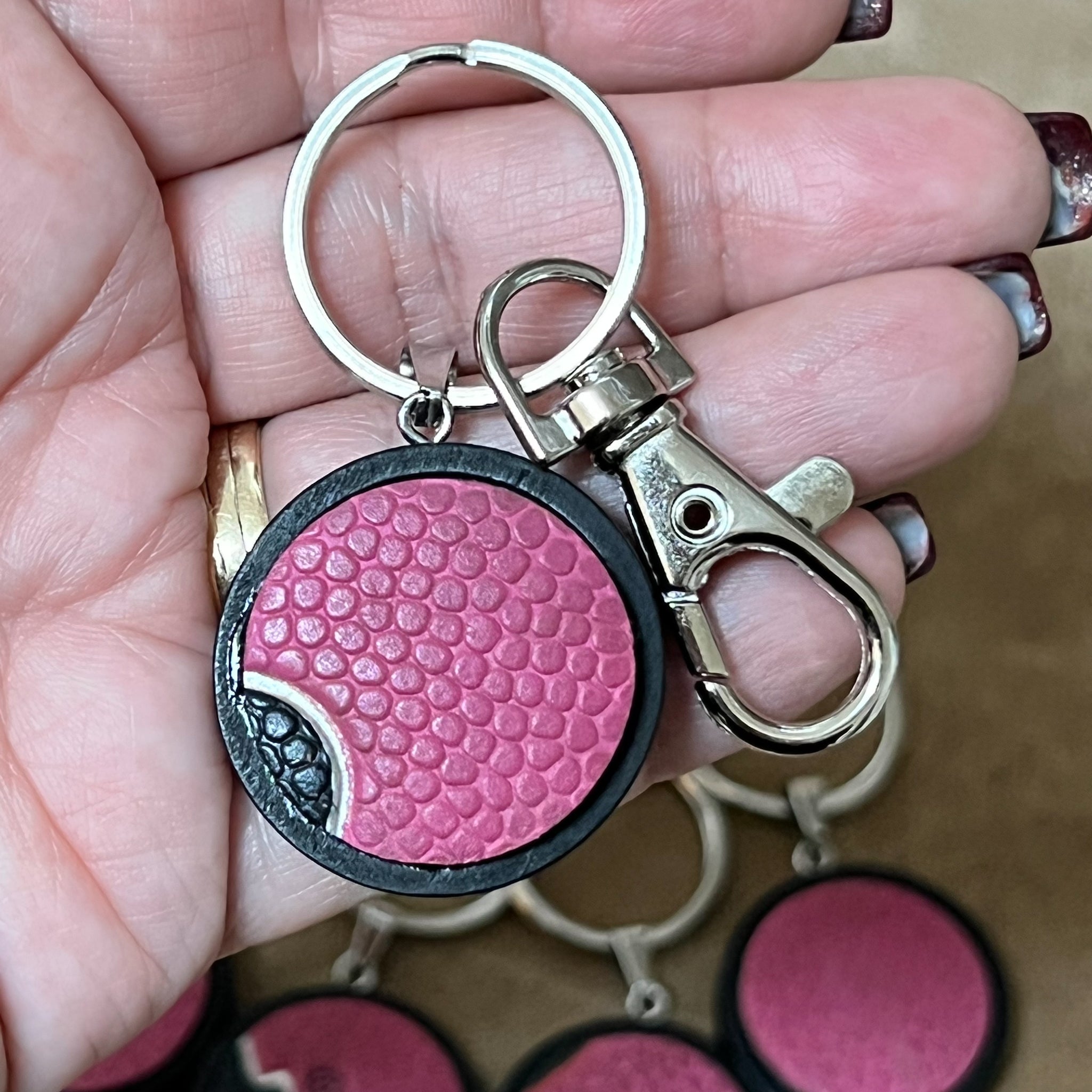 Pink Furball Keychains Key Chain Ring Big Lobster Clasp & Swivel Ring  Split Key Ring Key Holder Purse Handbag Charm Connector – Sophie & Toffee