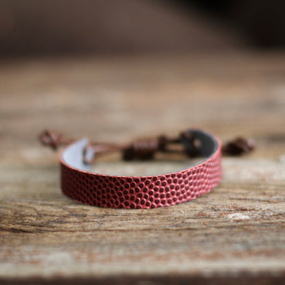 LEATHER FOOTBALL BRACELET